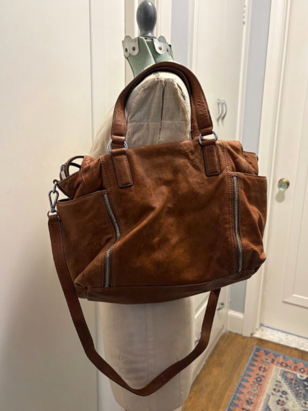 Michael Kors Cognac Leather Top Handle Satchel Crossbody